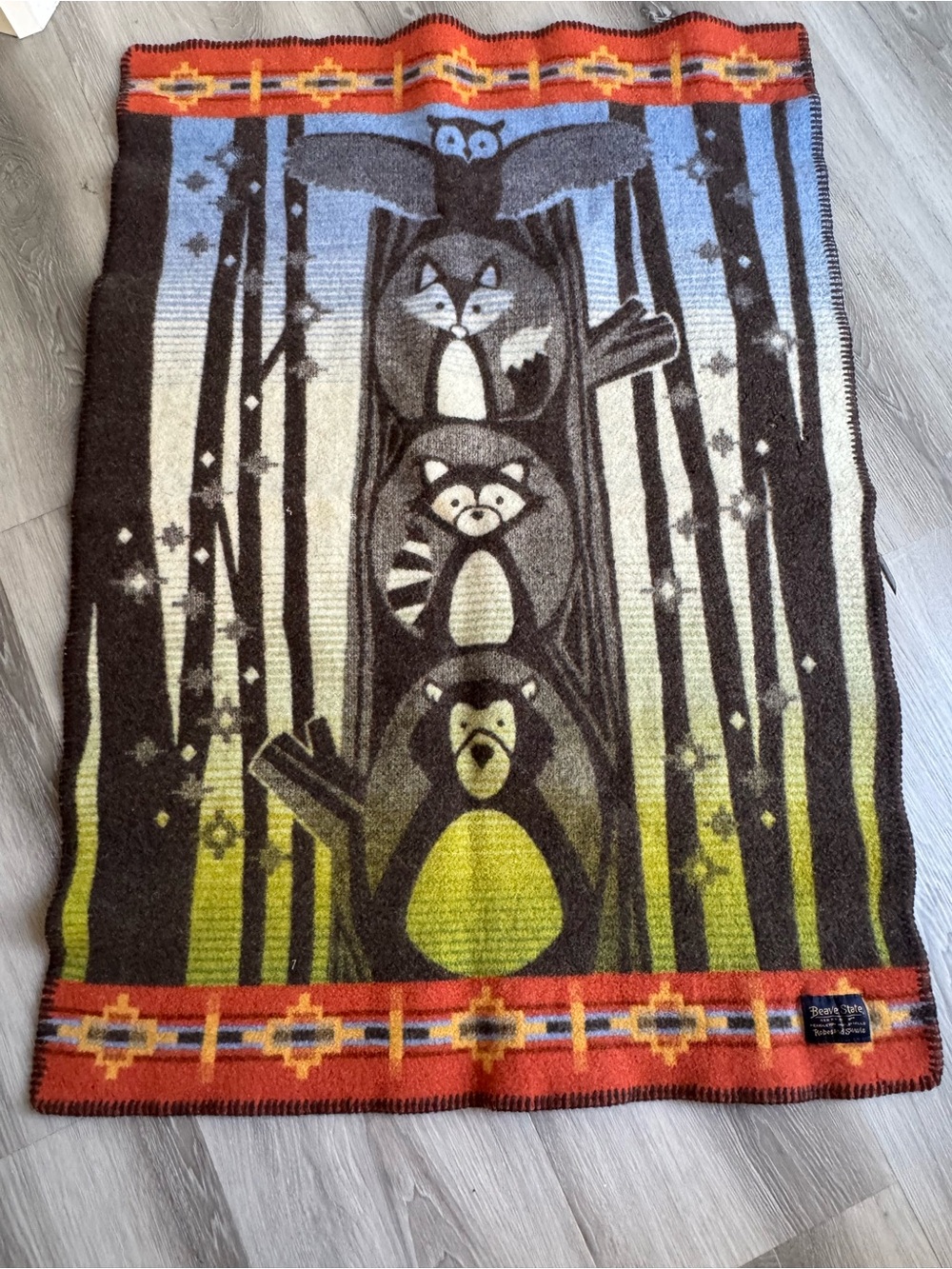 Pendleton Jacquard Muchacho Kids Woodland Neighbors Crib/ Baby Blanket USA made
